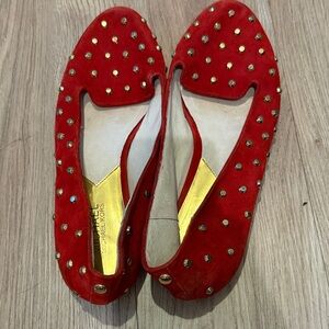 Michael Kors Red Studded Flats